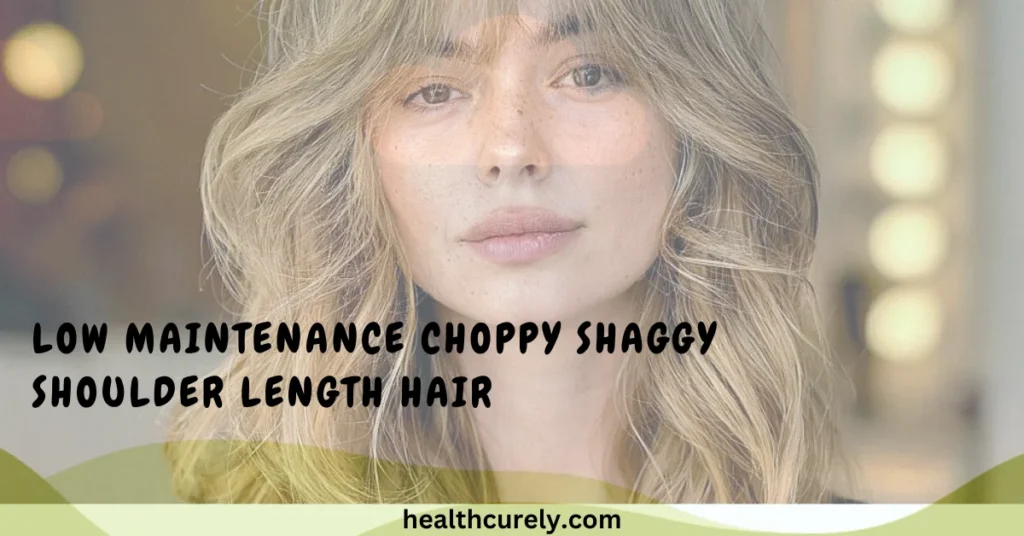 Middle Aged Woman Low Maintenance Choppy Shaggy Shoulder Length Hair Ideas